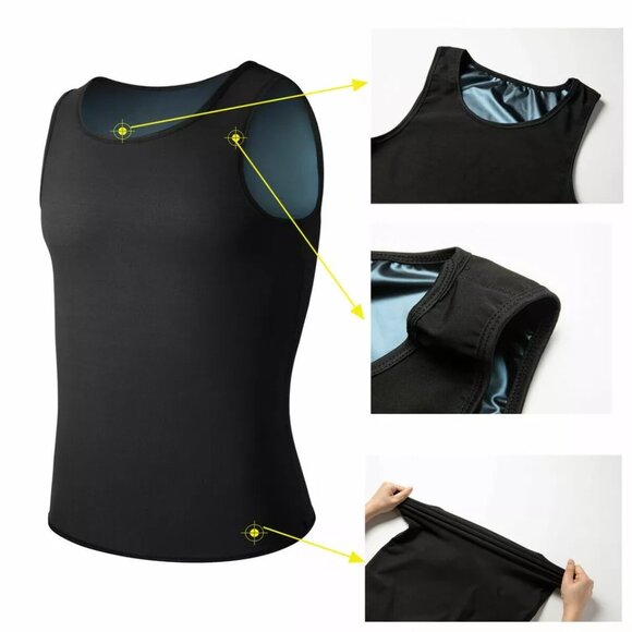Women & Man Men Body Sweat Shaper Sauna Vest Slimming Gym Yoga Sports Thermal - Picture 2 of 11